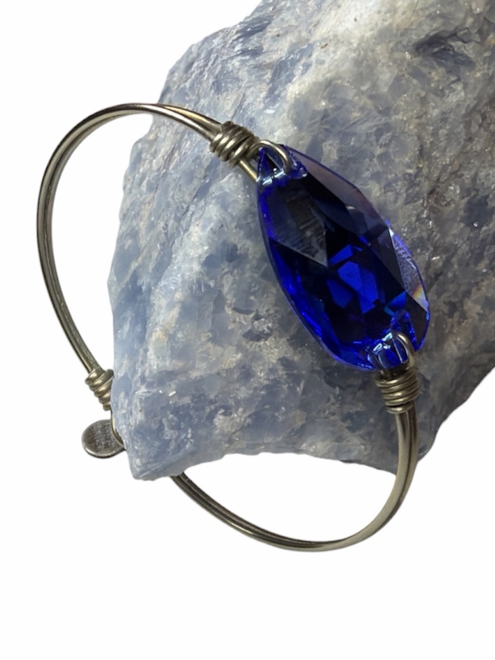 Luca & Danni Cobalt Blue Crystal Wire-Bangle Bracelet